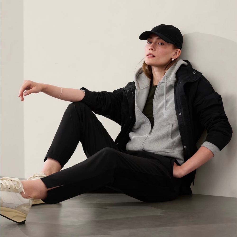 Athleta Brooklyn Ankle Pant Womens 4 Black High Rise Lightweight Silky Stretch